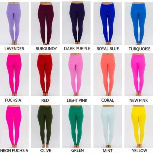 Pants - Basic Leggings ~ One Size ~Coral (See Color Chart)